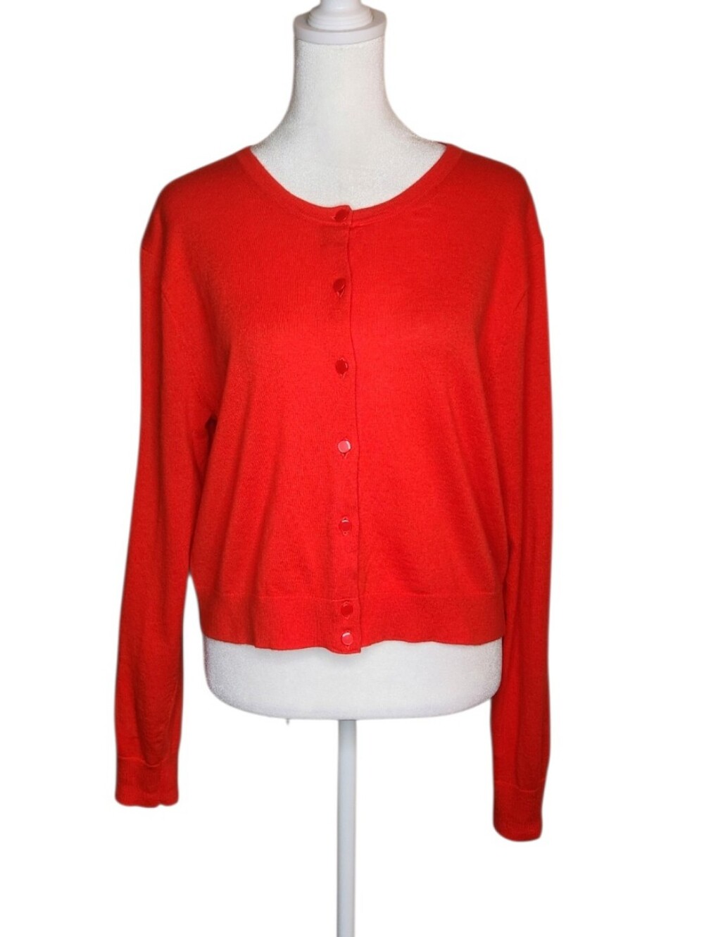 J Crew 100% Cashmere Cardigan Deep Orange Size M